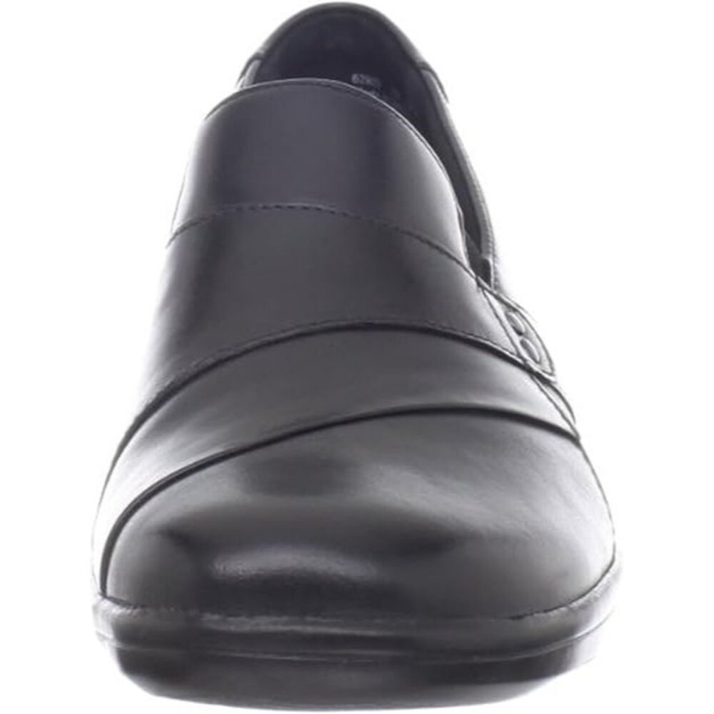 Clarks Women's May Marigold Slip On Loafer Size 8 Square Toe Leather Black - Picture 6 of 7